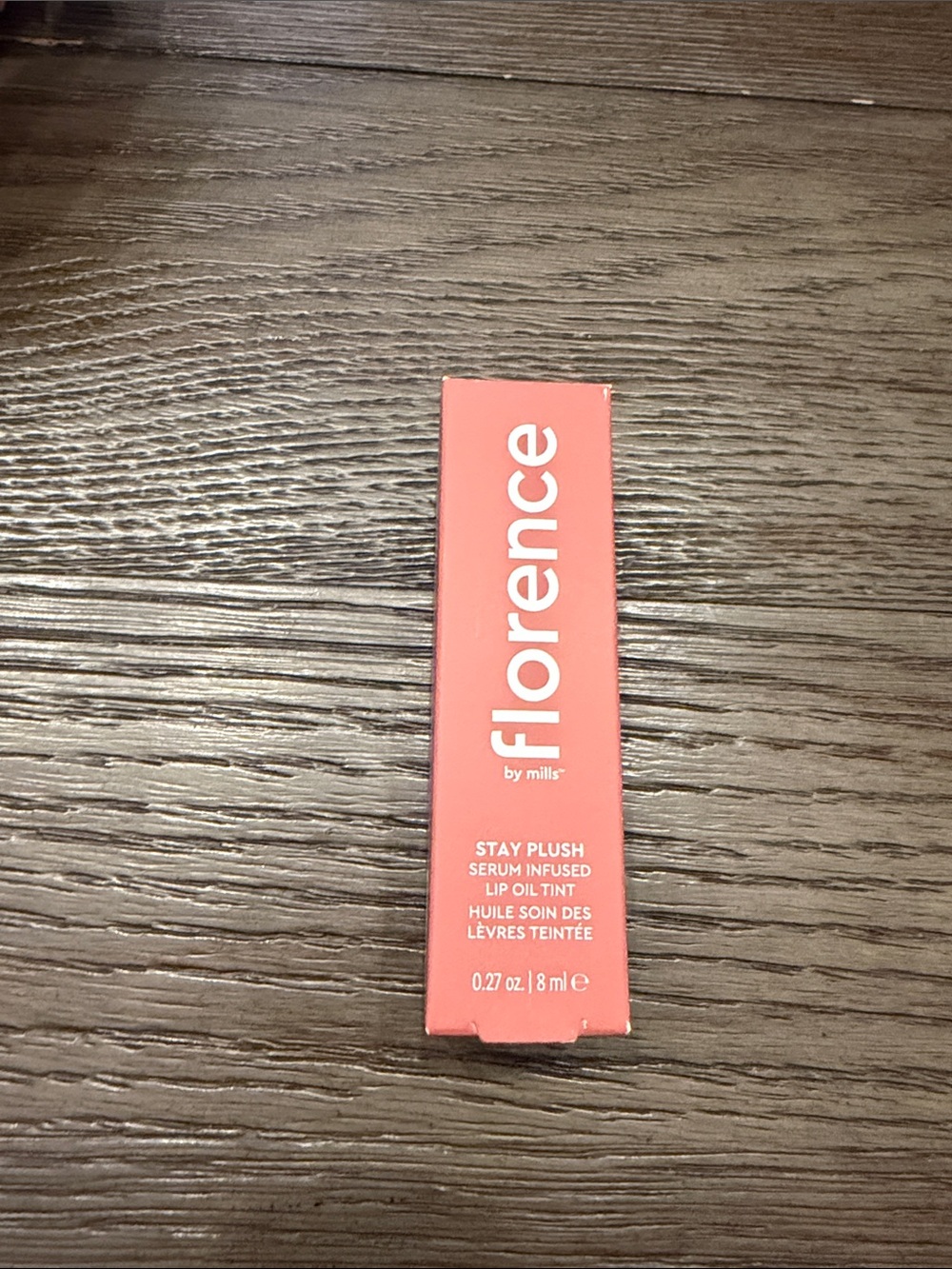 Florence by Mills Stay Plush Serum-Infused Lip Oil Tint — Coral Pink